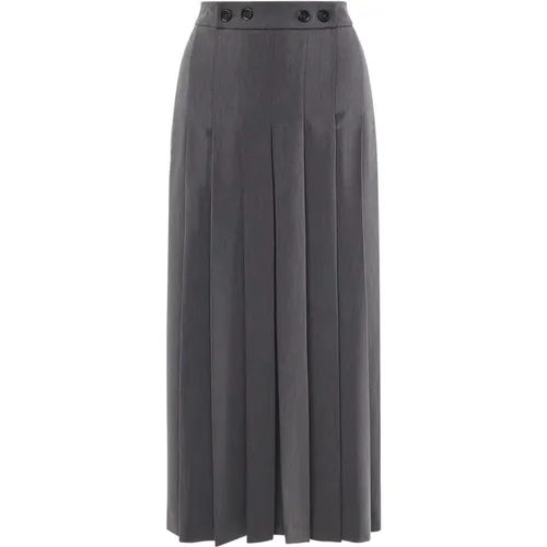 Grey Pleated Skirt , female, Sizes: S, XS - pinko - Modalova