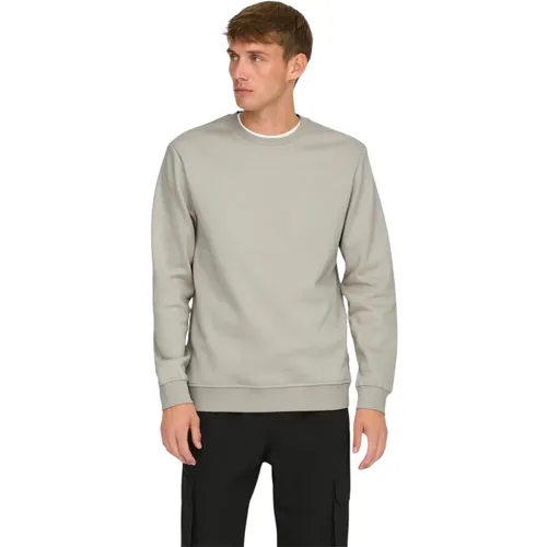 Herren Rundhalsausschnitt Sweatshirt , Herren, Größe: XL - Only & Sons - Modalova