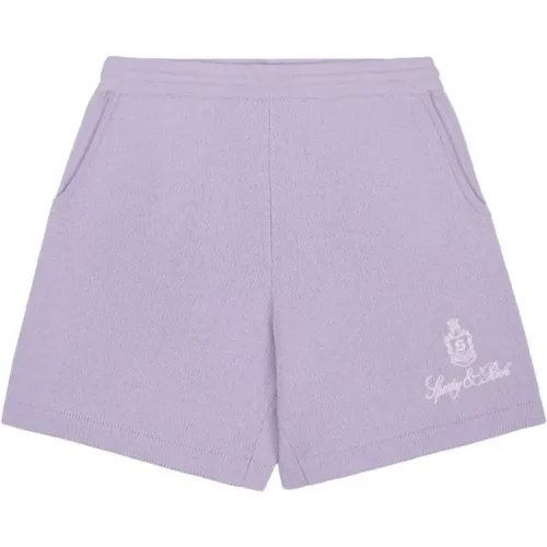 Kaschmir Shorts in Weichem Flieder , Damen, Größe: M - Sporty & Rich - Modalova