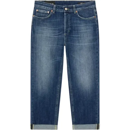 Blaue Loose Fit Jeans Knöchellänge , Damen, Größe: W25 - Dondup - Modalova