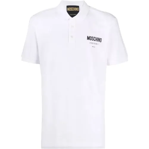 Polo-Shirt mit bedrucktem Logo - Moschino - Modalova