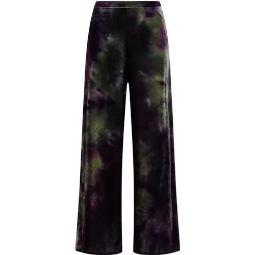 Samt Tye & Dye Hose , Damen, Größe: 2XS - MALIPARMI - Modalova