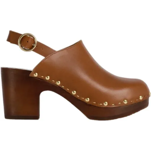 Nieten Camel Clogs 7,5cm Absatz , Damen, Größe: 37 EU - Youyou - Modalova