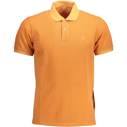 Cotton Polo Shirt with Contrasting Details and Logo Embroidery , male, Sizes: S - Gant - Modalova