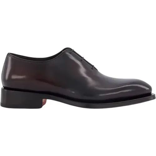 Burgundy Wholecut Lace-Up Shoes , male, Sizes: 9 1/2 UK - Santoni - Modalova