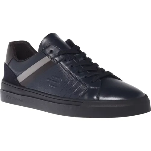 Trainers in dark leather , male, Sizes: 6 UK, 9 1/2 UK - Baldinini - Modalova