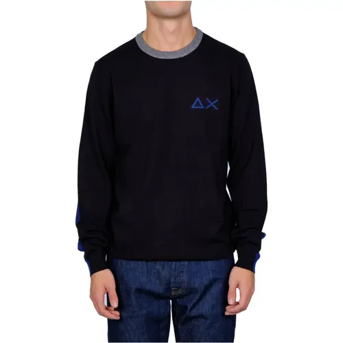 Men`s Sweater with Elbow Patches , male, Sizes: M - Sun68 - Modalova