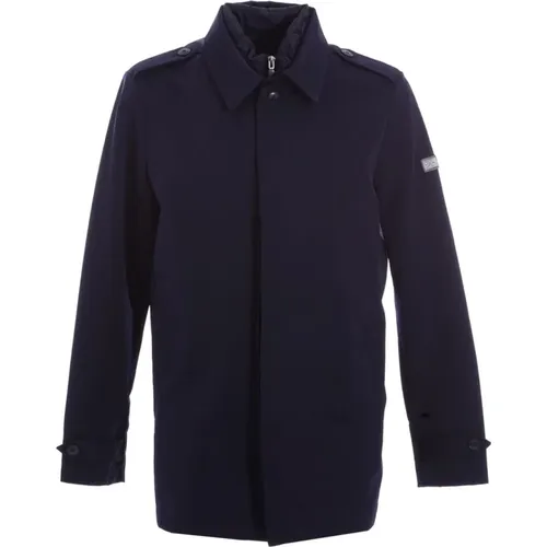 Navyblauer Trenchcoat mit Abnehmbarer Weste , Herren, Größe: XL - YES ZEE - Modalova