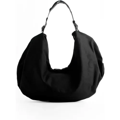 Halbmond Schwarze Tasche mit Reißverschluss - Innerraum - Modalova