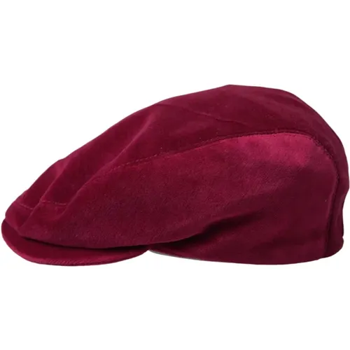 Maroon Velvet Cotton Newsboy Cap - Dolce & Gabbana - Modalova