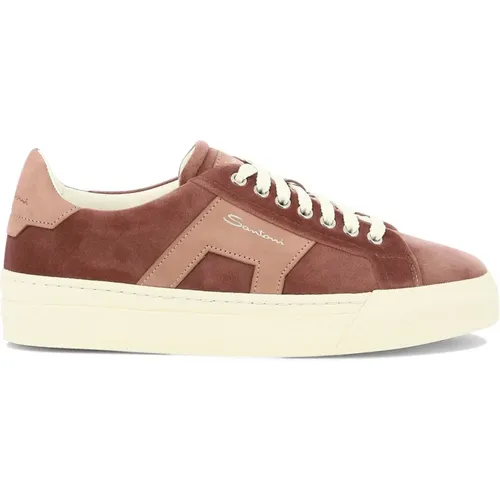 Doppel Schnalle Samt Sneakers , Damen, Größe: 40 EU - Santoni - Modalova