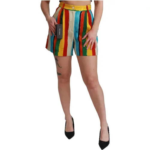 Lebhafte Mini Shorts , Damen, Größe: S - Dolce & Gabbana - Modalova