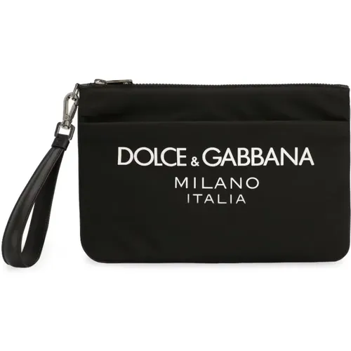 Schwarze Taschen mit Reißverschluss und abnehmbarem Riemen , Herren, Größe: ONE Size - Dolce & Gabbana - Modalova