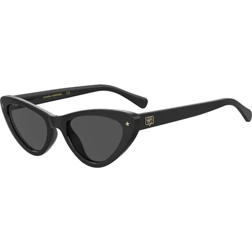 Schwarze/Graue Sonnenbrille CF 7006/S , Damen, Größe: 53 MM - Chiara Ferragni Collection - Modalova