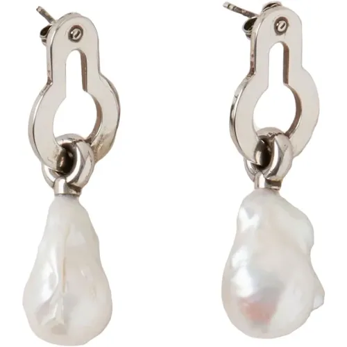 Amberley Pearl Earrings, Silver , female, Sizes: ONE SIZE - Mulberry - Modalova