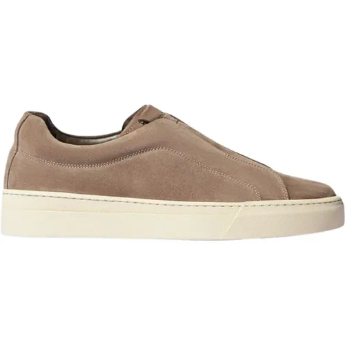 Taupe Suede Slip-On Sneakers , Herren, Größe: 43 EU - Scarosso - Modalova