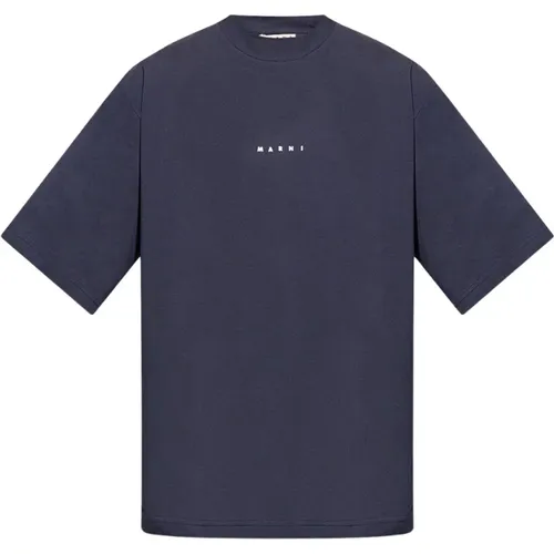 T-shirt with logo , male, Sizes: S, L, XL, M, XS - Marni - Modalova