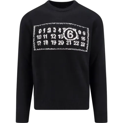 Ikone Bestickter Wollpullover , Herren, Größe: S - MM6 Maison Margiela - Modalova