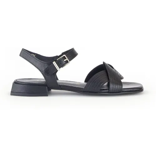 Schwarze Leder Riemchen Sandalen , Damen, Größe: 40 EU - Gabor - Modalova