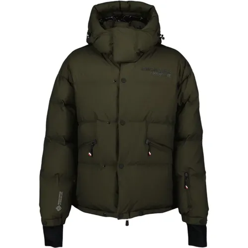 Quilted Hooded Jacket with Logo Patch , male, Sizes: XL, 2XL - Moncler - Modalova