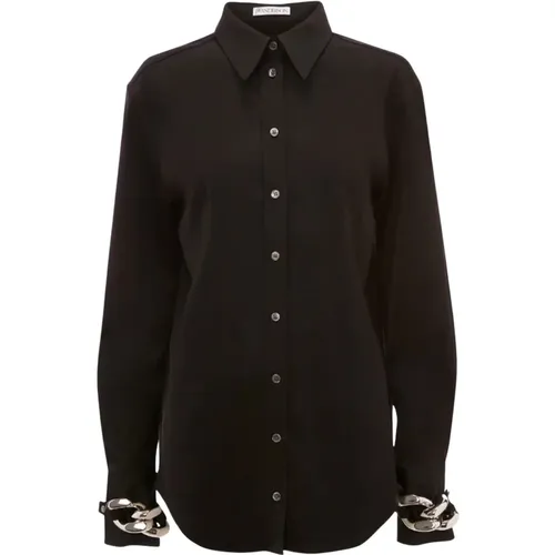 Poplin Weave Shirt with Detachable Chain Detail , female, Sizes: 2XS - JW Anderson - Modalova