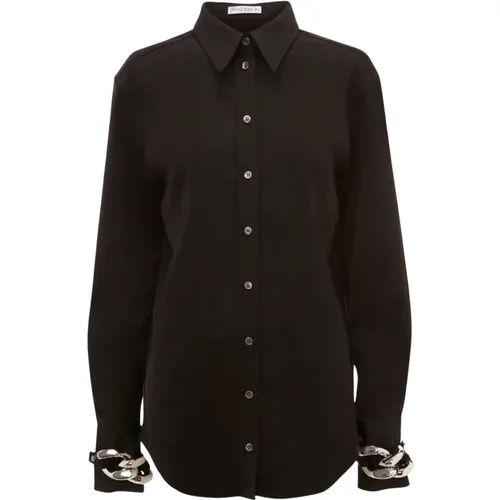 Poplin Weave Shirt with Detachable Chain Detail , female, Sizes: 2XS, XS - JW Anderson - Modalova