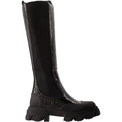 Leather boots , female, Sizes: 3 UK, 4 UK, 5 UK, 8 UK - Ganni - Modalova