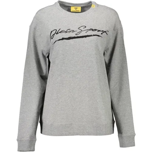 Grauer Baumwollpullover mit Kontrastdetails , Herren, Größe: S - Plein Sport - Modalova