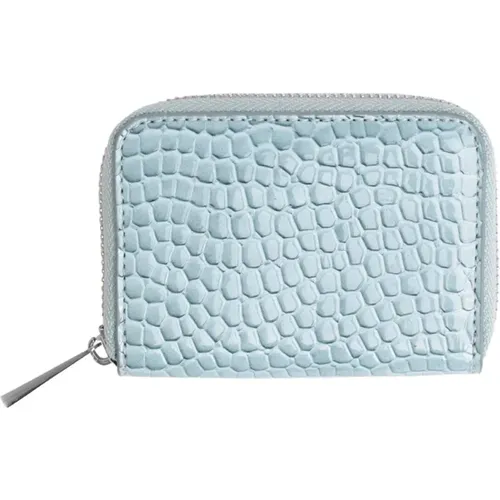 Blaue Croc Reißverschlussbrieftasche , Damen, Größe: ONE Size - Hvisk - Modalova