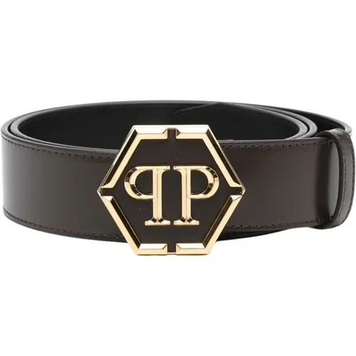 Stylish Leather Belt with Unique Design , male, Sizes: 100 CM, 105 CM, 115 CM, 90 CM, 120 CM - Philipp Plein - Modalova