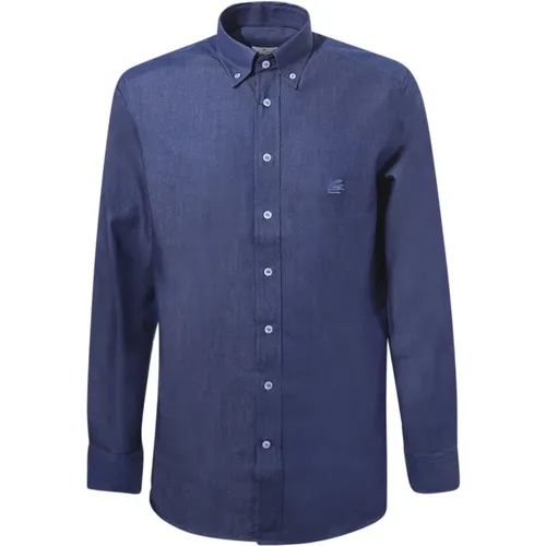 Blaues Button-Down Hemd Regular Fit , Herren, Größe: 3XL - ETRO - Modalova