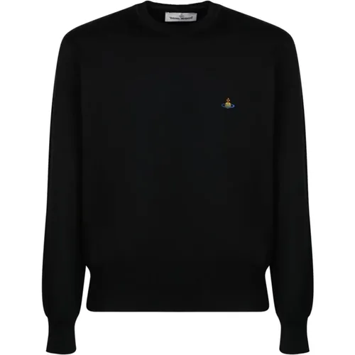 Knitwear with Multicoloured Orb Embroidery , male, Sizes: XL, L, S, M - Vivienne Westwood - Modalova