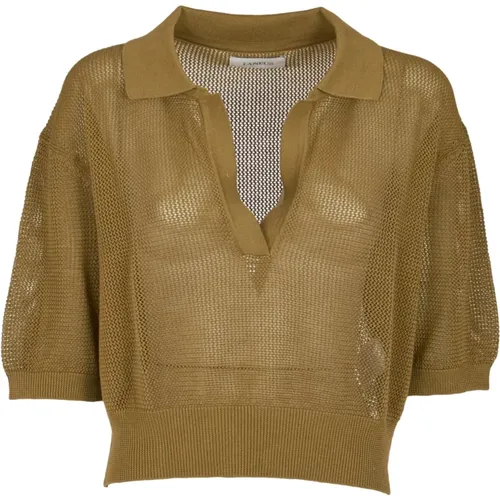 Polo Crop Sweater , female, Sizes: XS, S - Laneus - Modalova