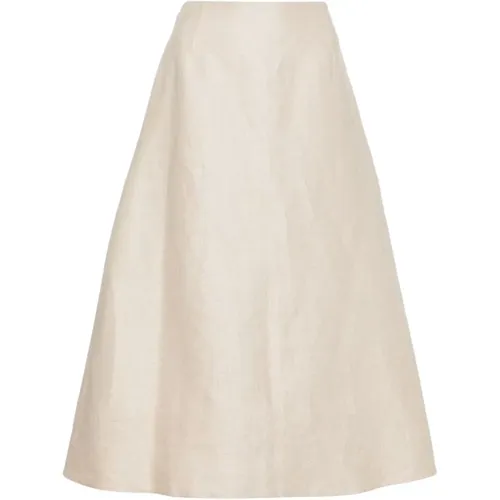 Linen Skirt High Waist Zip , female, Sizes: XS - Theory - Modalova