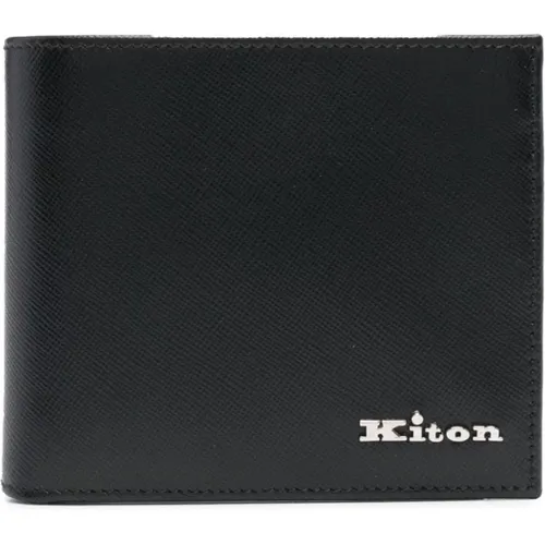 Grained Leather Wallet , male, Sizes: ONE SIZE - Kiton - Modalova