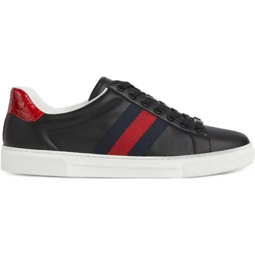 Schwarze Ledersneaker Ss22 , Herren, Größe: 41 EU - Gucci - Modalova