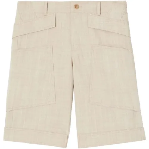 Wool Patch Bermuda Shorts , male, Sizes: L - Burberry - Modalova