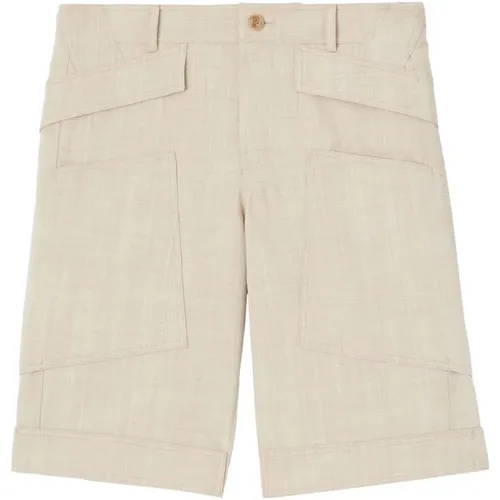 Wool Patch Bermuda Shorts , male, Sizes: L, M - Burberry - Modalova