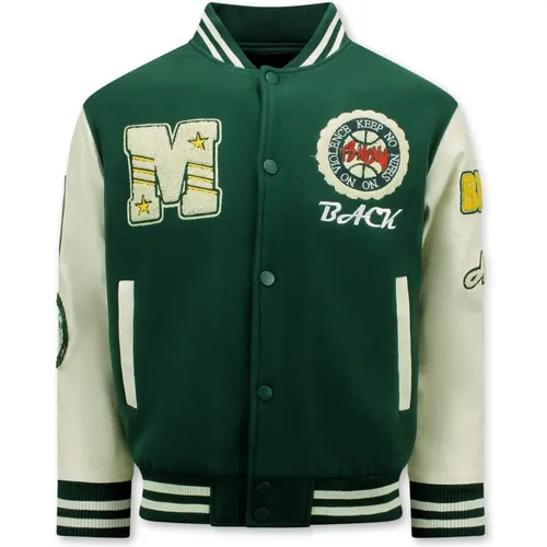 Vintage Oversized Varsity Jacket for Men - 7086 , male, Sizes: 2XL, L, M, S - Enos - Modalova