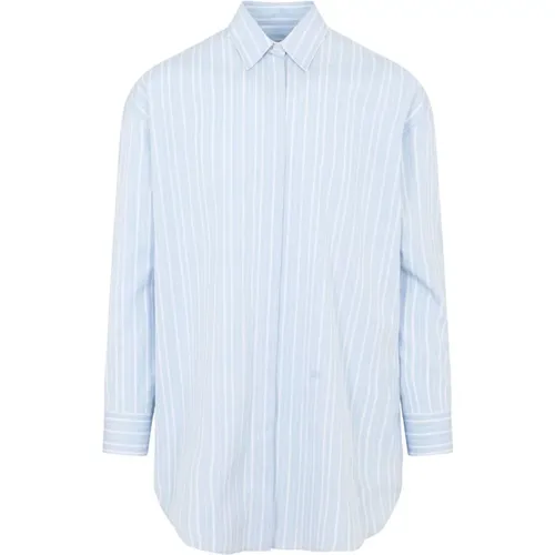 Stripe Poplin Round Zip Shirt , female, Sizes: XS, 2XS - Off White - Modalova