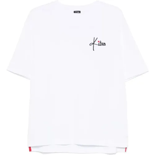 Cotton T-shirt with Logo , male, Sizes: L, M, XL - Kiton - Modalova