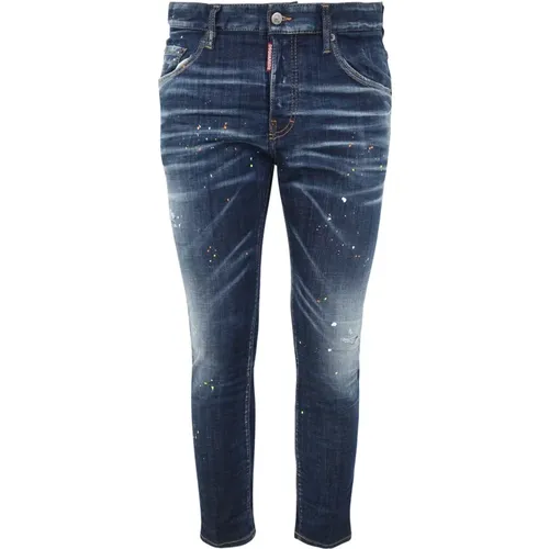 Navy Slim-fit Jeans , male, Sizes: XL, 2XL, S, M, XS, L - Dsquared2 - Modalova