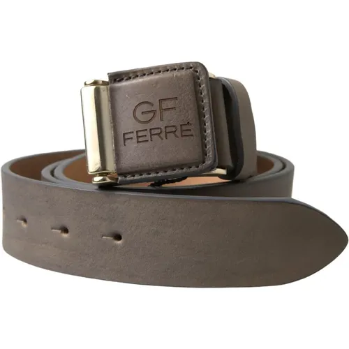 Elegant Leather Belt with Engraved Buckle , female, Sizes: 100 CM - Gianfranco Ferré - Modalova