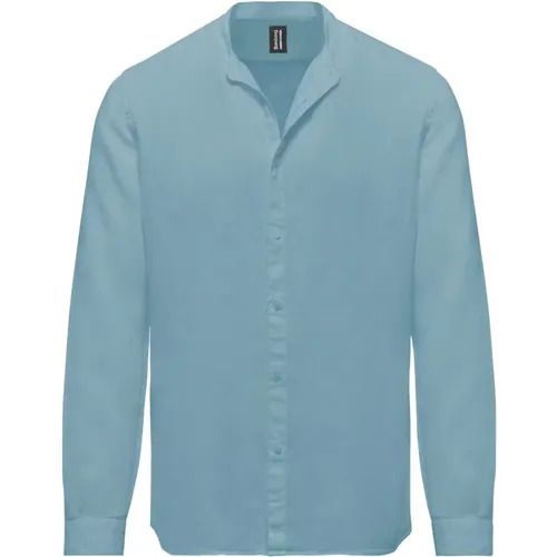 Linen Shirt with Mandarin Collar , male, Sizes: XL, 3XL, 2XL, L, M, S - BomBoogie - Modalova