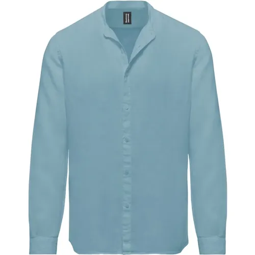 Linen Shirt with Mandarin Collar , male, Sizes: XL, 3XL, L, M, S - BomBoogie - Modalova