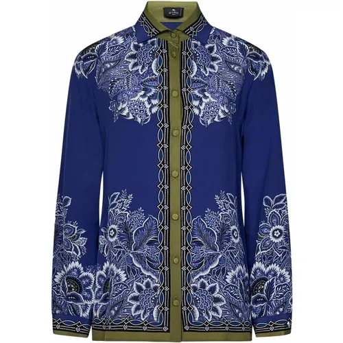 Shirts,Blaues Khaki Blumenmuster Hemd - ETRO - Modalova