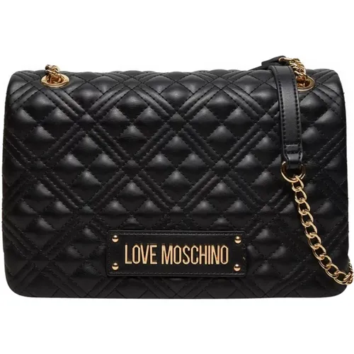 Schicke Gesteppte Schwarze Umhängetasche - Love Moschino - Modalova