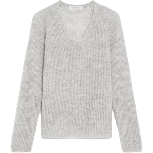 Soft Mohair Sweater with V-Neck , female, Sizes: M, L, XL - Max Mara - Modalova