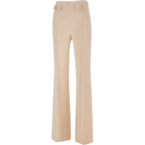 White Trousers , female, Sizes: XL, L - Elisabetta Franchi - Modalova