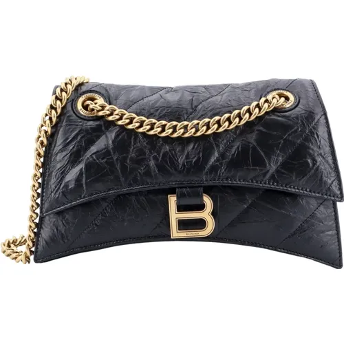 Leather Shoulder Bag with Flap Closure , female, Sizes: ONE SIZE - Balenciaga - Modalova